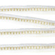 12mm Ivory Pearl Beaded Lustrous Lace Ribbon Gold Fringe - 1m